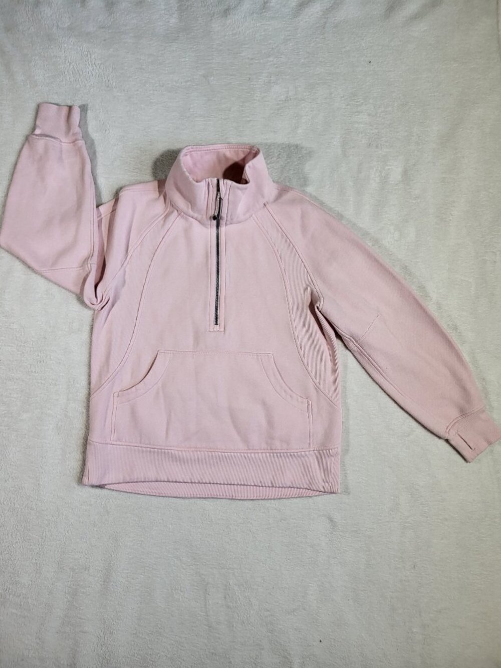 Lululemon Light Pink Scuba Oversized Funnel-Neck Half Zip - Size XS/S